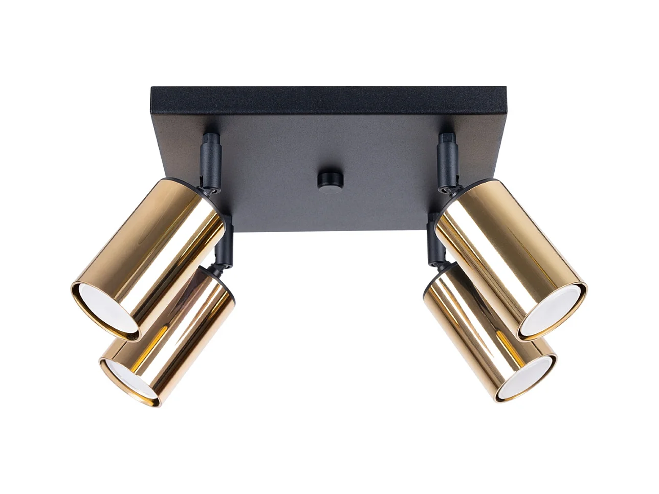 Luminárias de teto Glois moderno, aço - 4 fontes de luz 3000K - L.25 x H.19 cm - ouro Preto