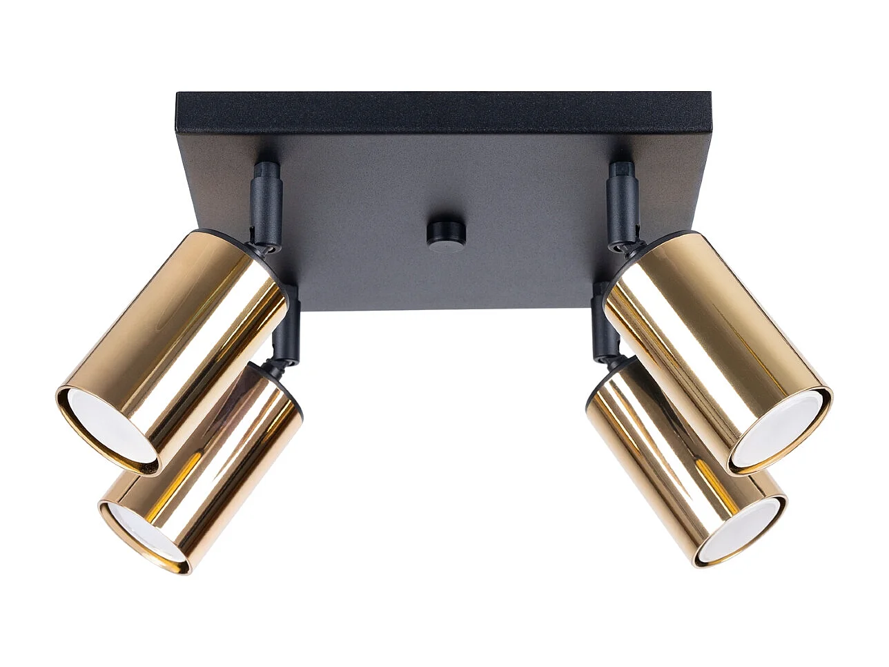 Plafonniers Glois moderne en acier - 4 sources lumineuses 3000K - L.25 x H.19 cm - or noir