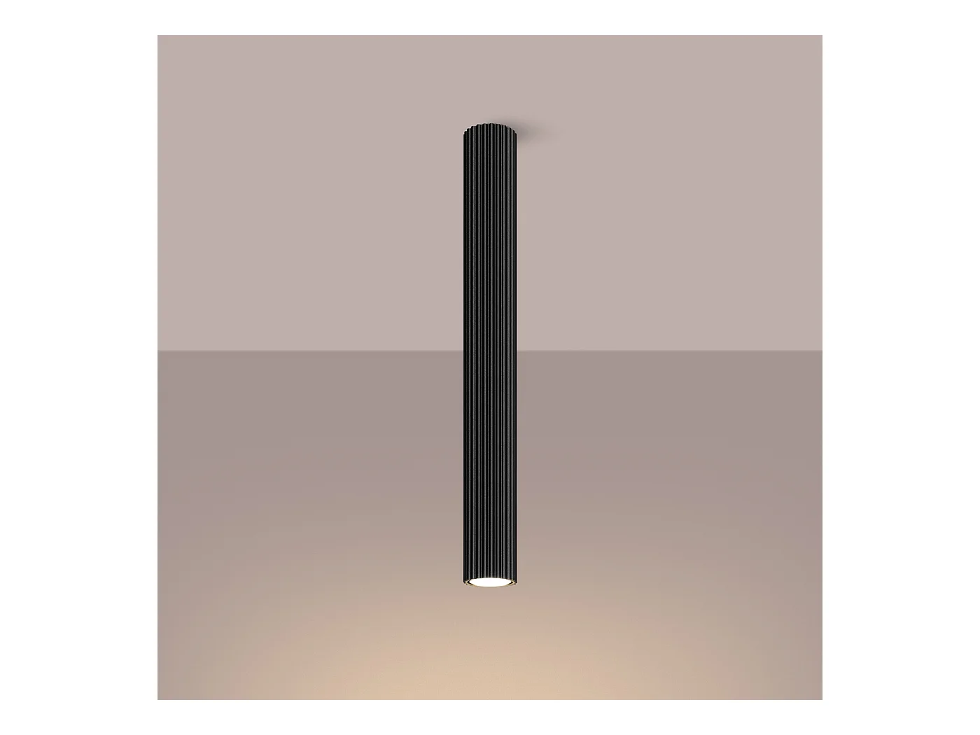 Lampada da soffitto Gloow minimalista di alluminio - 1 sorgenti luminose 4000K - L.6,5 x A.60 cm - nero