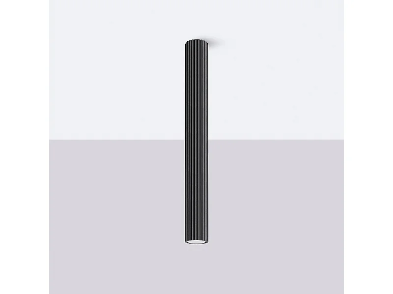 Lámpara de techo Gloow minimalista de aluminio - 1 fuentes luminosas 4000K - L.6,5 x A.60 cm - negro