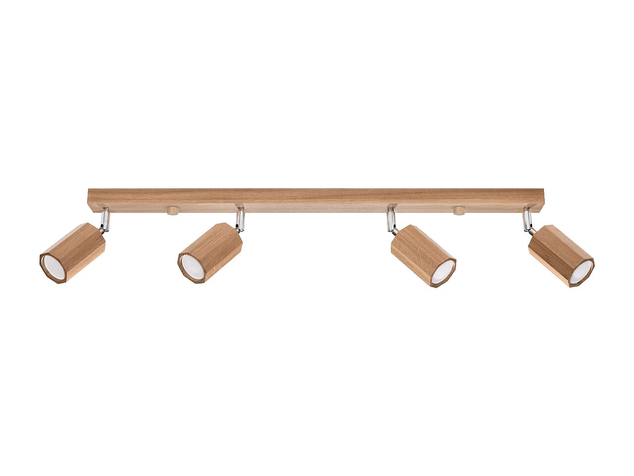 Plafonniers Xenor scandinave en bois - 4 sources lumineuses 4000K - L.80 x H.20 cm - chêne