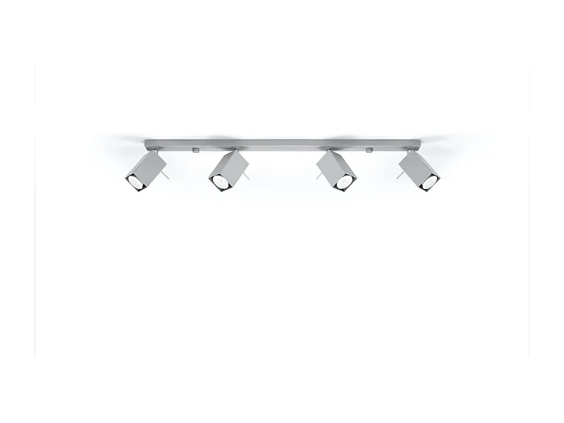 Lampade da soffitto Briow moderno di acciaio - 4 sorgenti luminose 4000K - L.80 x A.16 cm - grigio