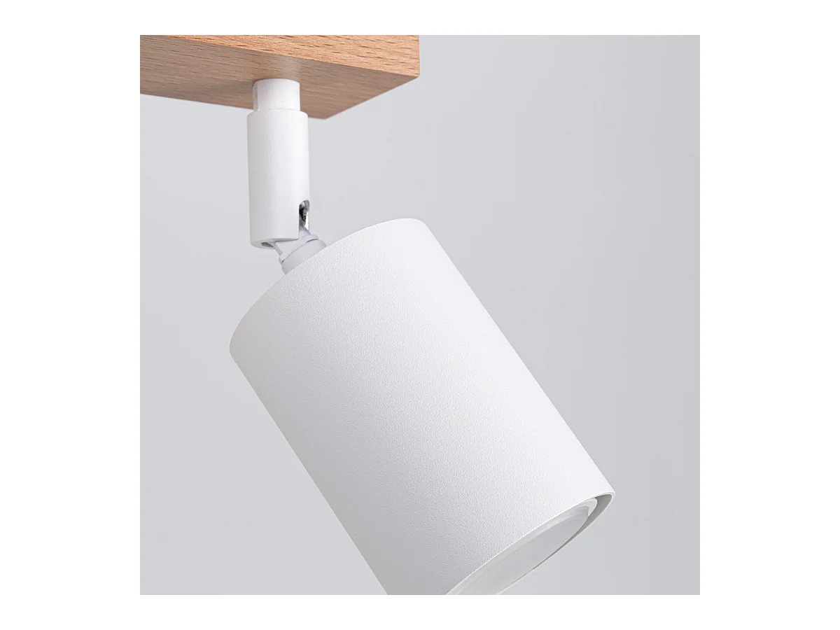 Plafondlampen Flare modern van  - 3 lichtbronnen 3000K - L.61 x H.17,5 cm - wit hout