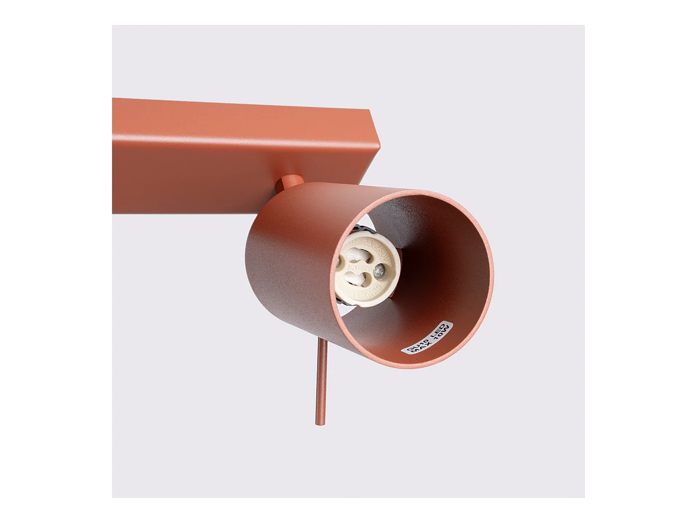 Lampa sufitowa nowoczesny Briix, stal - 4 źródło światła 3000K - L.81 x H.17 cm - ochra czerwona