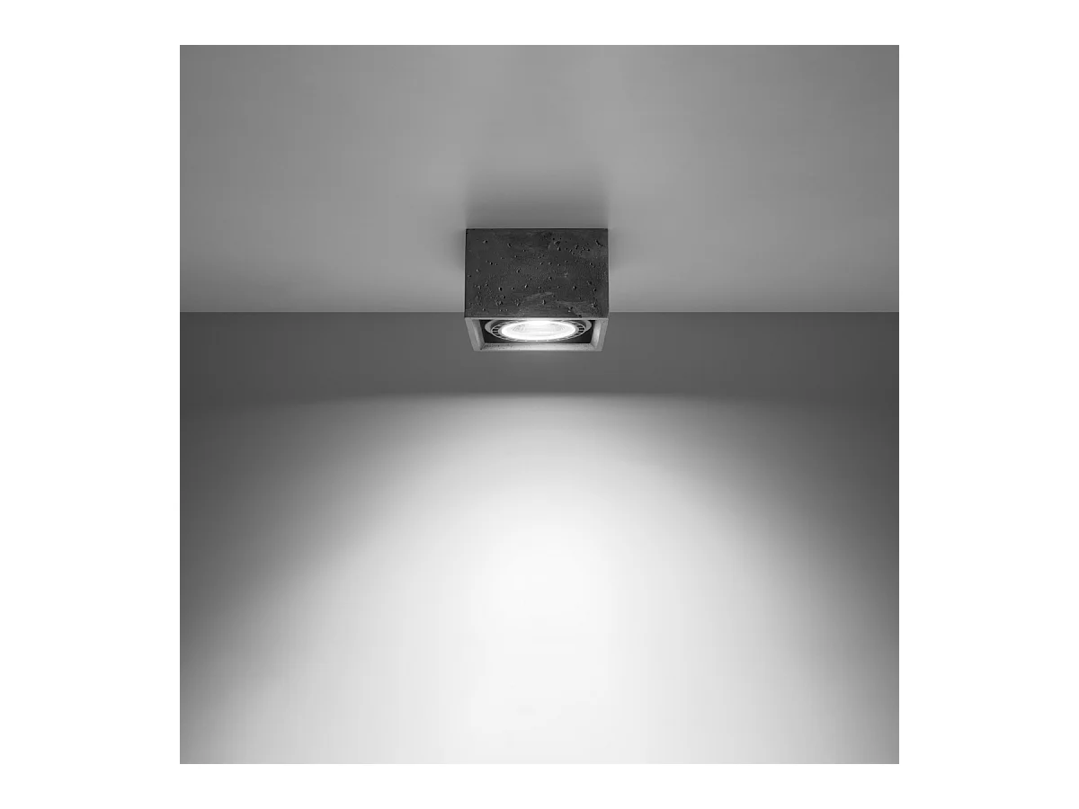 Plafonniers Zentra industriel en béton - 1 sources lumineuses 4000K - L.14 x H.9 cm - gris