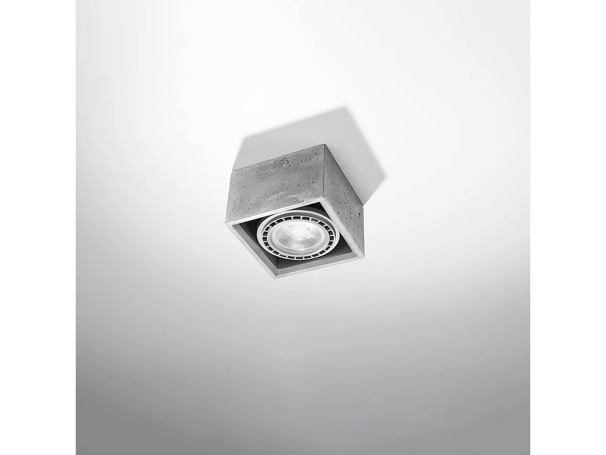 Plafonniers Zentra industriel en béton - 1 sources lumineuses 4000K - L.14 x H.9 cm - gris