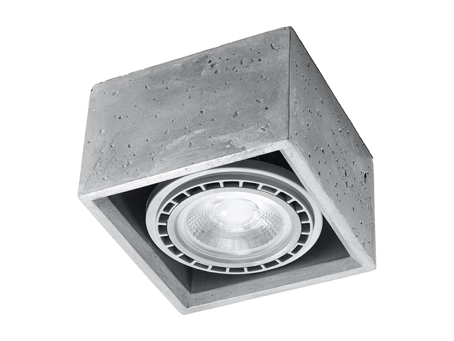 Plafonniers Zentra industriel en béton - 1 sources lumineuses 4000K - L.14 x H.9 cm - gris