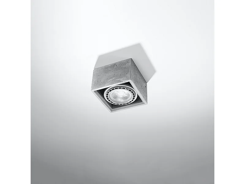 Plafonniers Zentra industriel en béton - 1 sources lumineuses 4000K - L.14 x H.9 cm - gris
