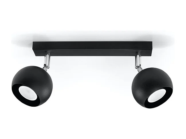 Plafonniers Rayis moderne en acier - 2 sources lumineuses 4000K - L.30 x H.16 cm - noir