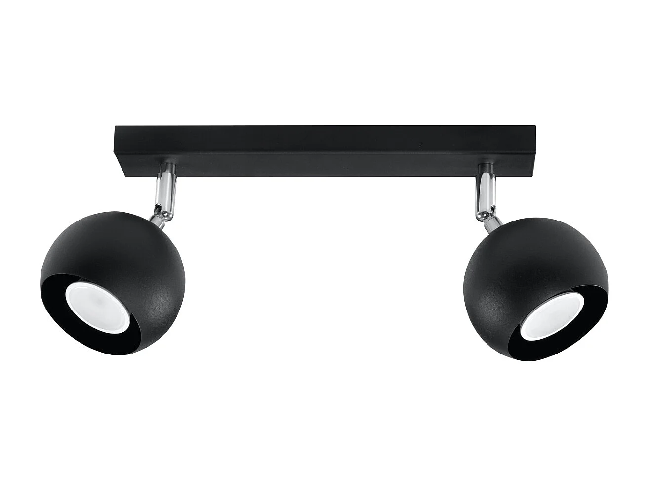 Plafonniers Rayis moderne en acier - 2 sources lumineuses 4000K - L.30 x H.16 cm - noir