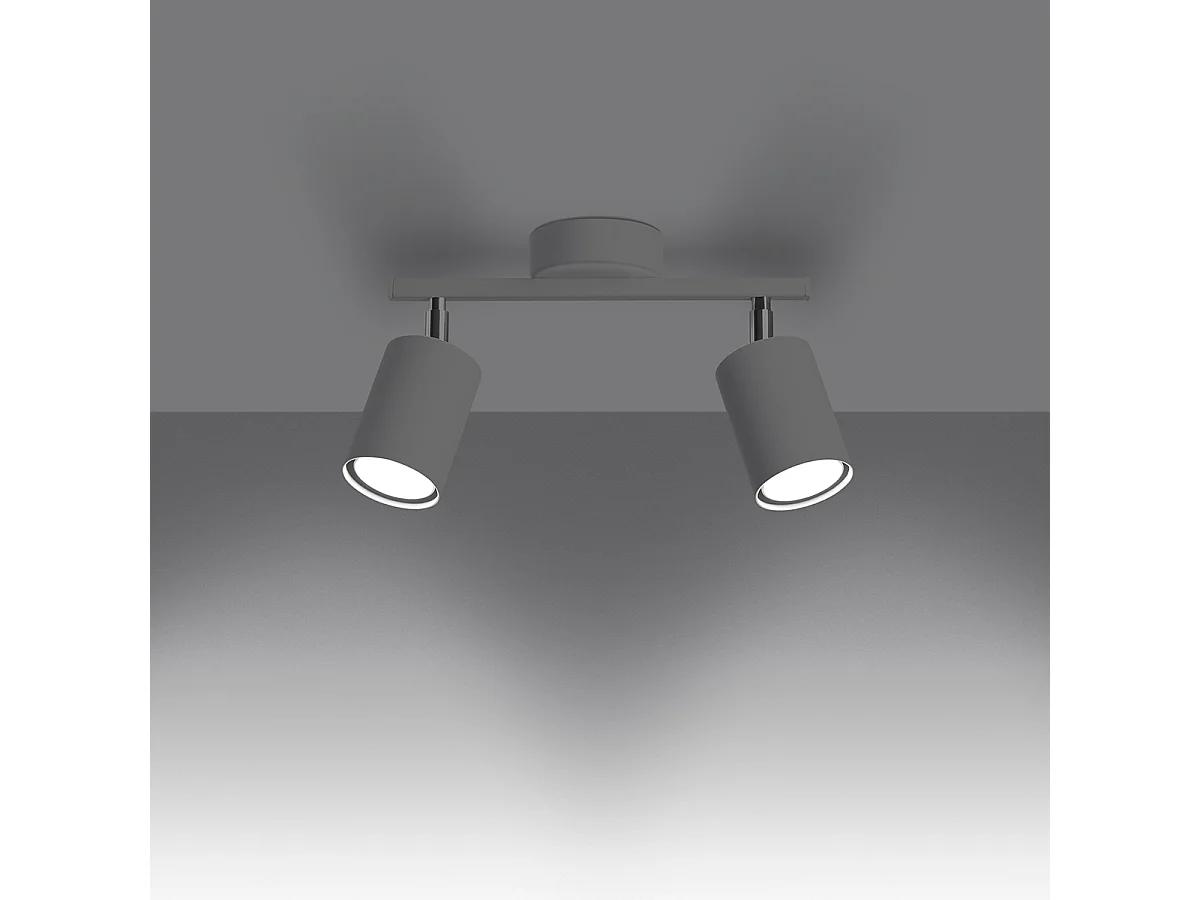 Plafony minimalistyczny Torim, stal - 2 źródło światła 3000K - L.26 x H.20 cm - biały