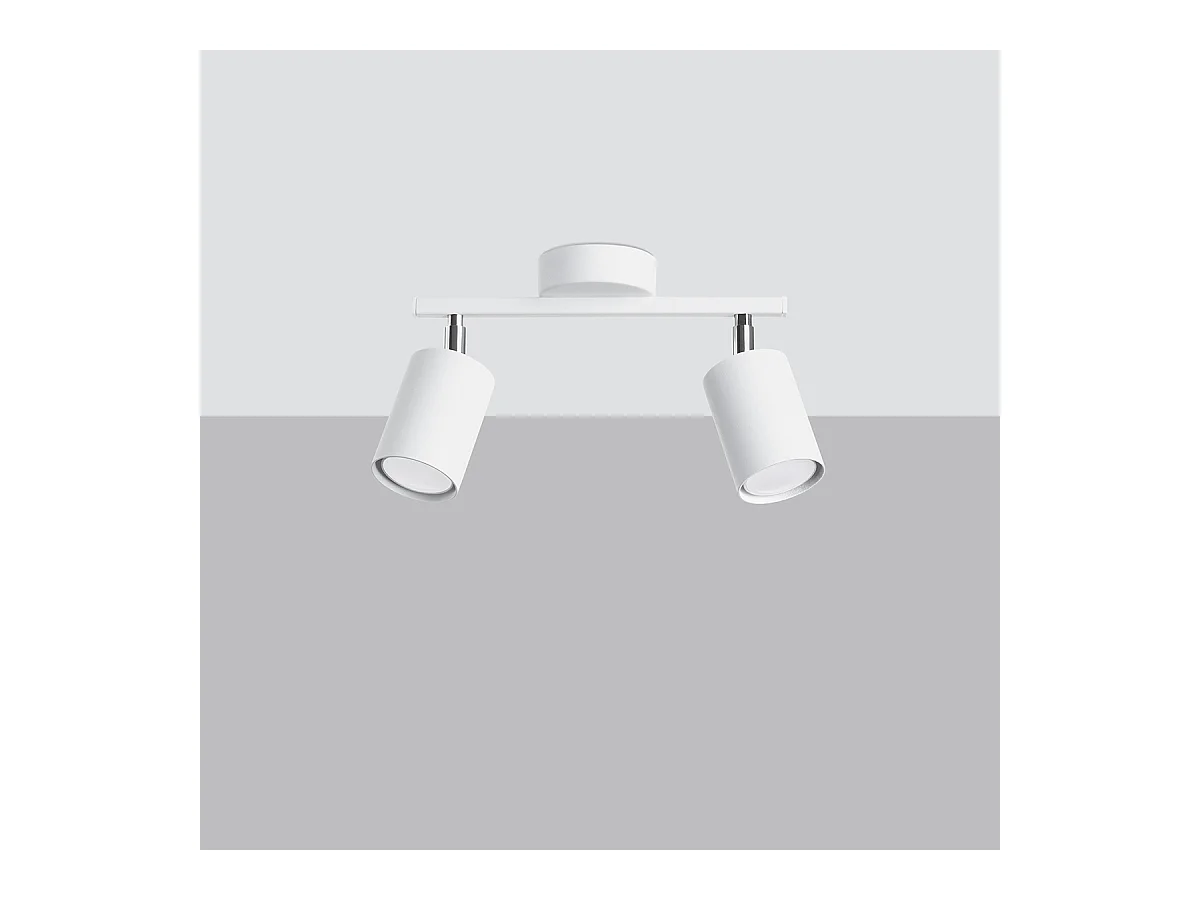 Plafony minimalistyczny Torim, stal - 2 źródło światła 3000K - L.26 x H.20 cm - biały