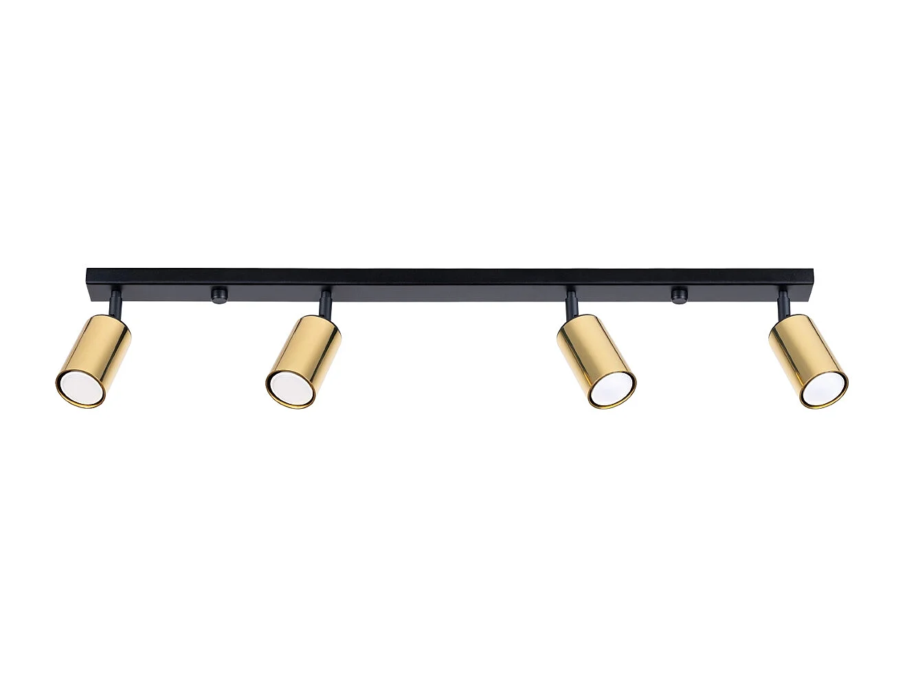 Plafonniers Glois moderne en acier - 4 sources lumineuses 3000K - L.82 x H.18,5 cm - or noir