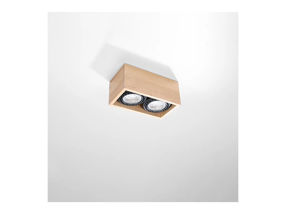 Lampade da soffitto Zentra scandinavo di legna - 2 sorgenti luminose 3000K - L.27 x A.10 cm - legno naturale