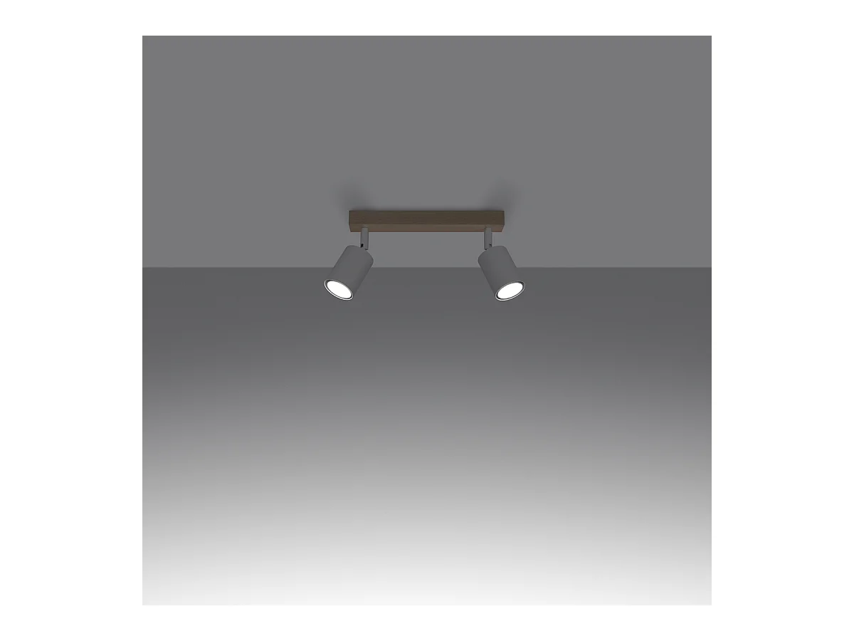 Plafondlampen Flare modern van  - 2 lichtbronnen 4000K - L.46 x H.17,5 cm - wit hout