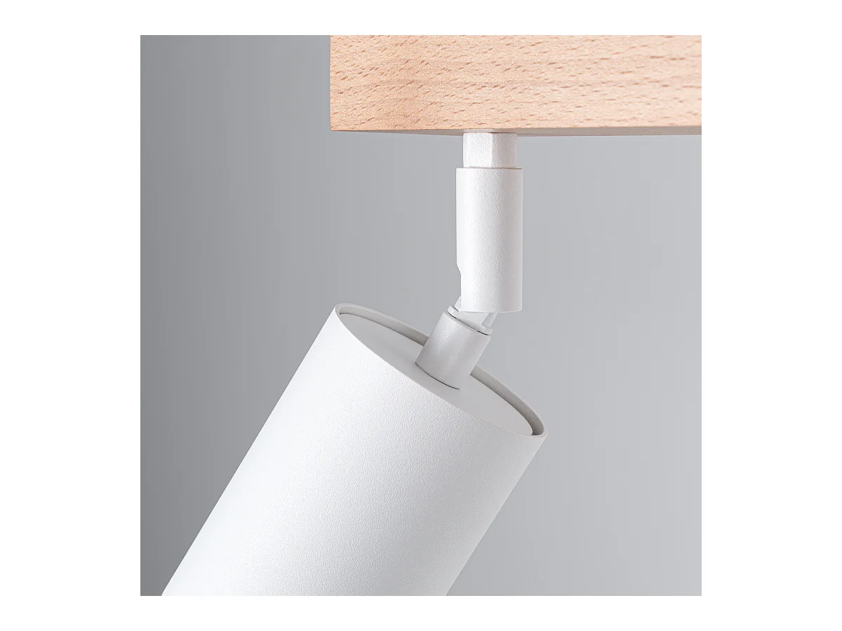 Plafondlampen Flare modern van  - 2 lichtbronnen 4000K - L.46 x H.17,5 cm - wit hout