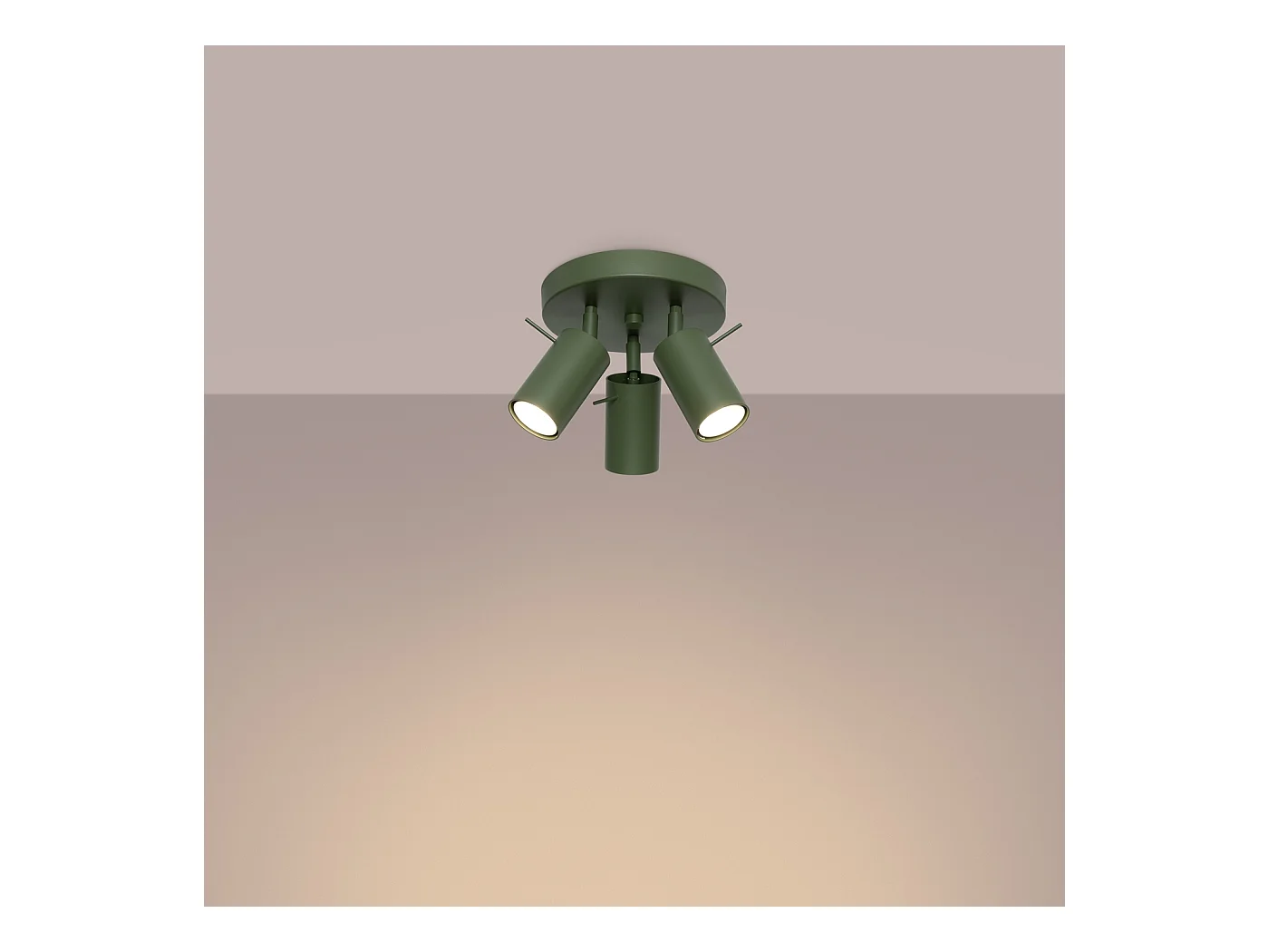 Lampa sufitowa nowoczesny Briix, stal - 3 źródło światła 4000K - L.19.5 x H.18.5 cm - zielony oliwkowy