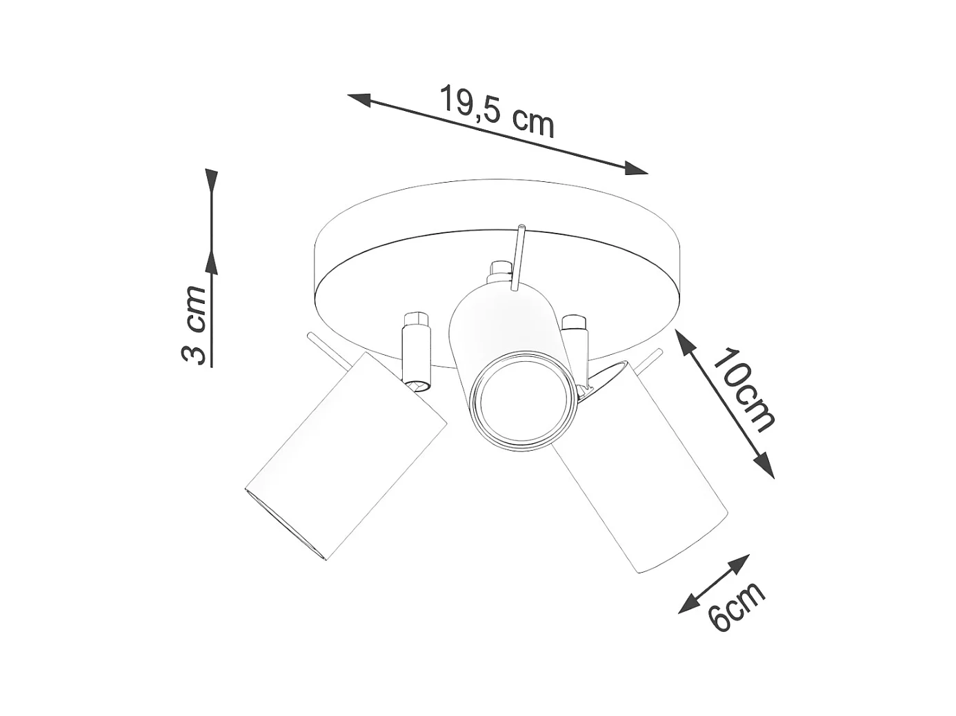 Lampa sufitowa nowoczesny Briix, stal - 3 źródło światła 4000K - L.19.5 x H.18.5 cm - zielony oliwkowy