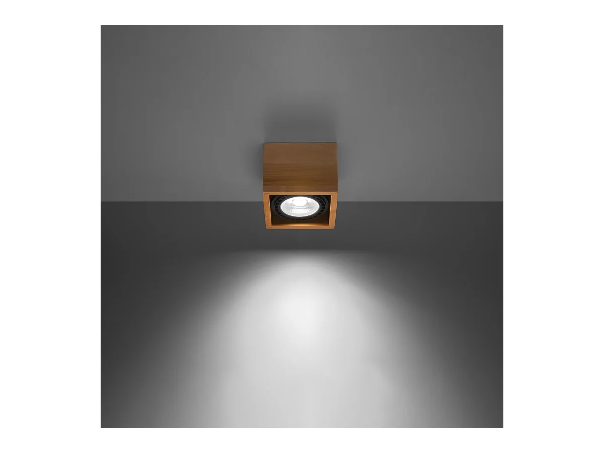 Plafonniers Zentra scandinave en bois - 1 sources lumineuses 4000K - L.14 x H.10 cm - bois naturel