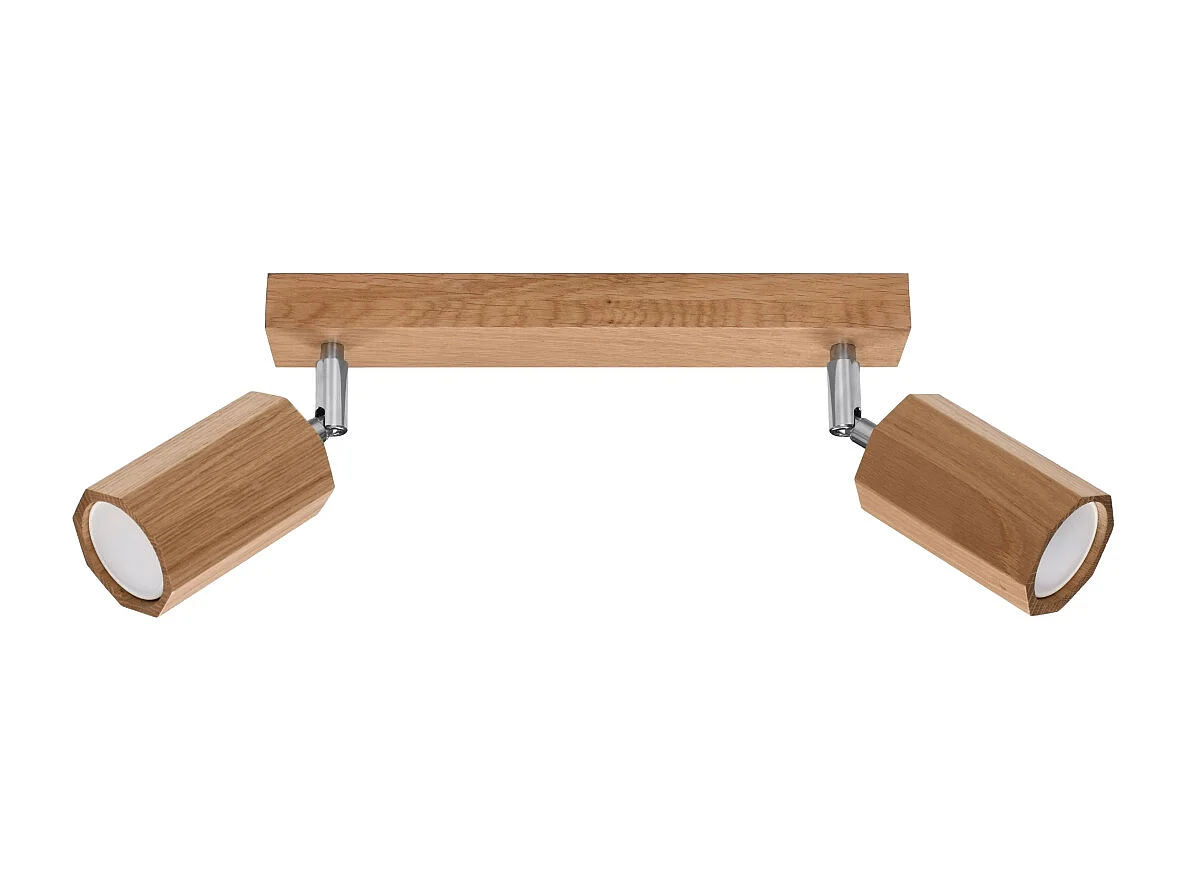 Plafonniers Xenor scandinave en bois - 2 sources lumineuses 4000K - L.30 x H.20 cm - chêne