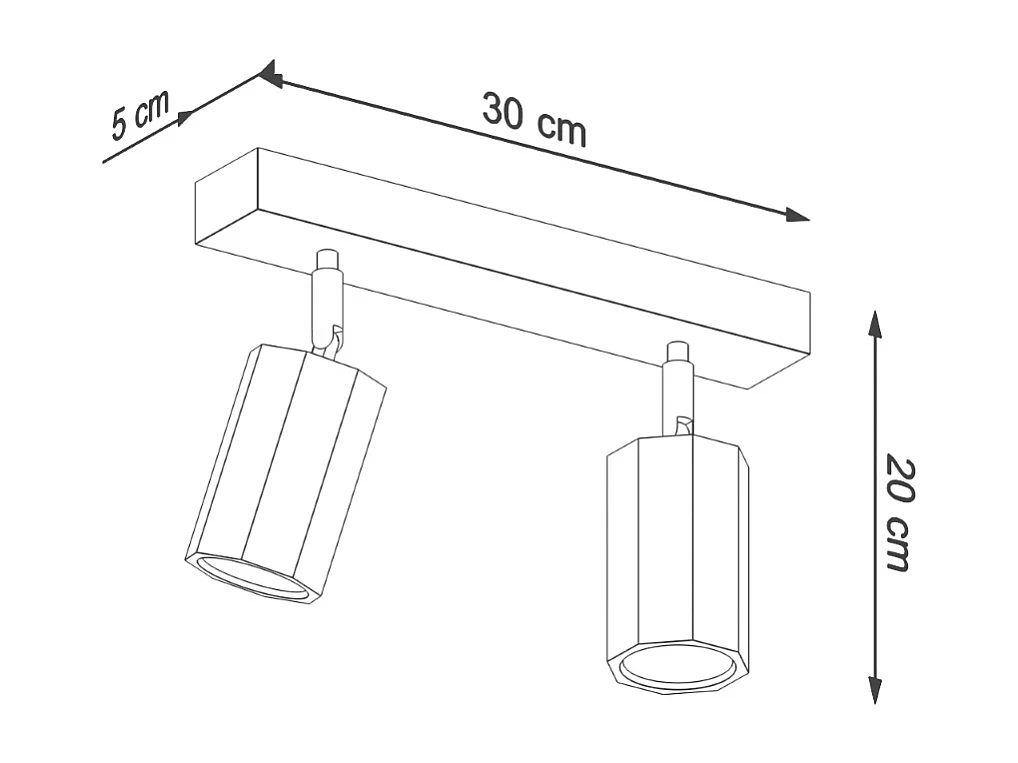 Plafonniers Xenor scandinave en bois - 2 sources lumineuses 4000K - L.30 x H.20 cm - chêne