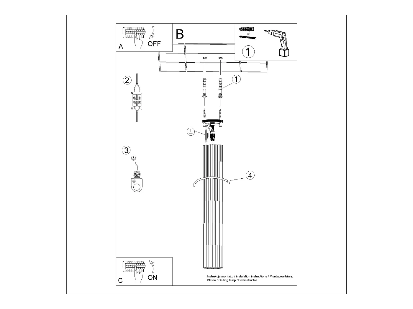 Plafondlamp Gloow minimalistisch van  - 1 lichtbronnen 4000K - L.6,5 x H.60 cm - gouden