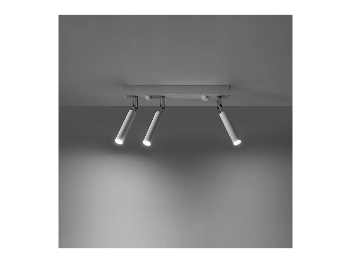 Lampade da soffitto Astix moderno di alluminio - 3 sorgenti luminose 4000K - L.35 x A.20 cm - bianco