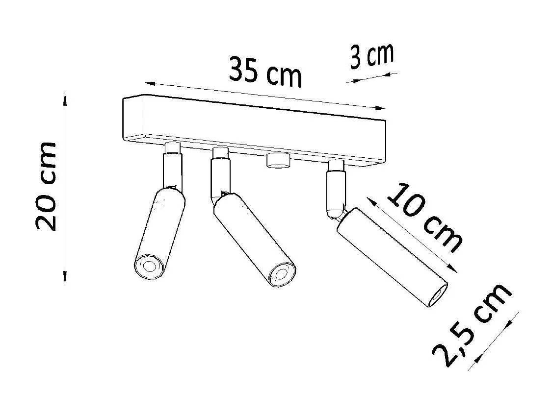 Plafonniers Astix moderne en aluminium - 3 sources lumineuses 4000K - L.35 x H.20 cm - blanc