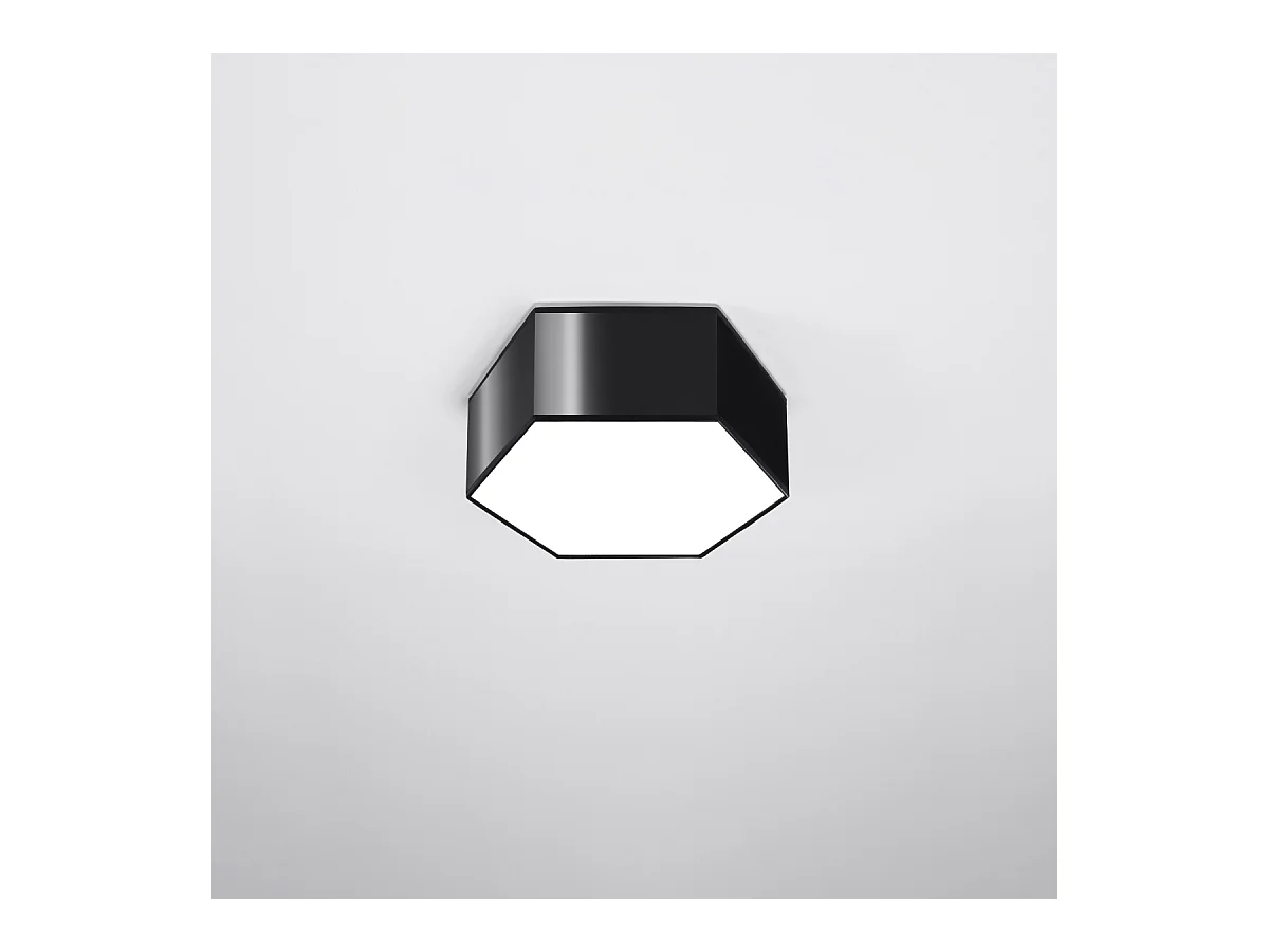 Plafony nowoczesny Solinia, PVC - 2 źródło światła 3000K - L.30.5 x H.11.5 cm - czarny