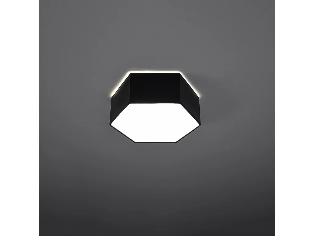 Plafonniers Solinia moderne en PVC - 2 sources lumineuses 3000K - L.30,5 x H.11,5 cm - noir