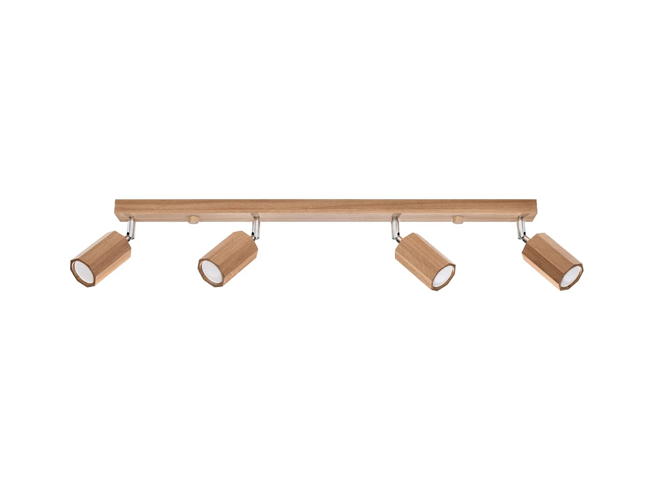 Plafonniers Xenor scandinave en bois - 4 sources lumineuses 3000K - L.80 x H.20 cm - chêne