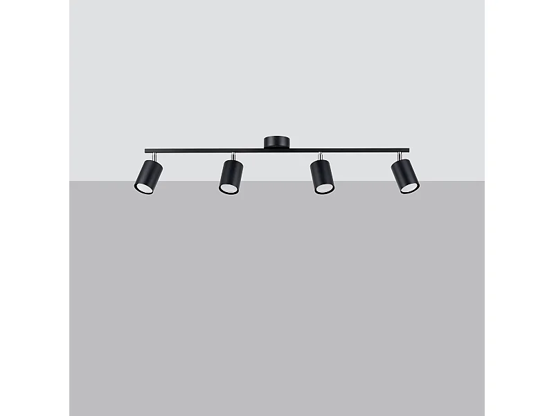 Plafondlampen Torim modern van  - 4 lichtbronnen 4000K - L.100 x H.20 cm - zwart