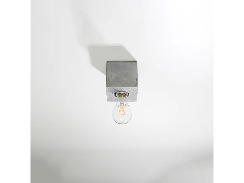 Plafonniers Zxina industriel en béton - 1 sources lumineuses 4000K - L.10 x H.10 cm - gris