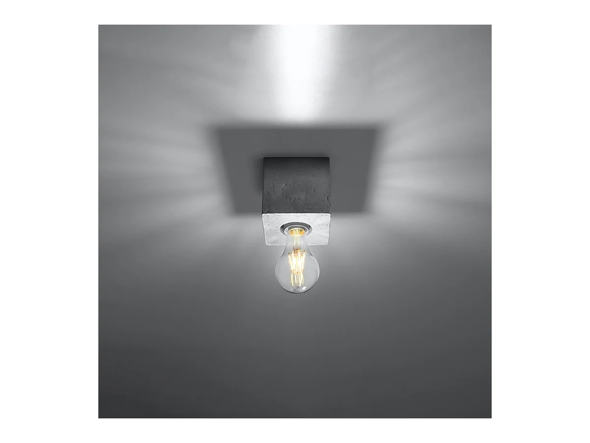 Plafonniers Zxina industriel en béton - 1 sources lumineuses 4000K - L.10 x H.10 cm - gris