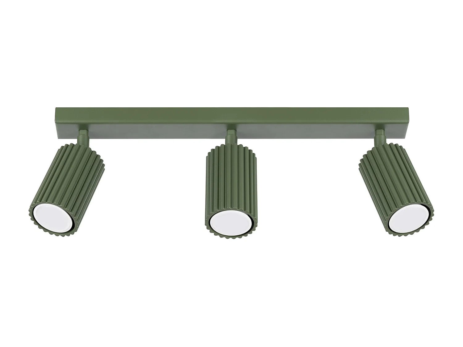 Plafonnier Gloow minimaliste en aluminium - 3 sources lumineuses 4000K - L.45 x H.16,5 cm - vert olive