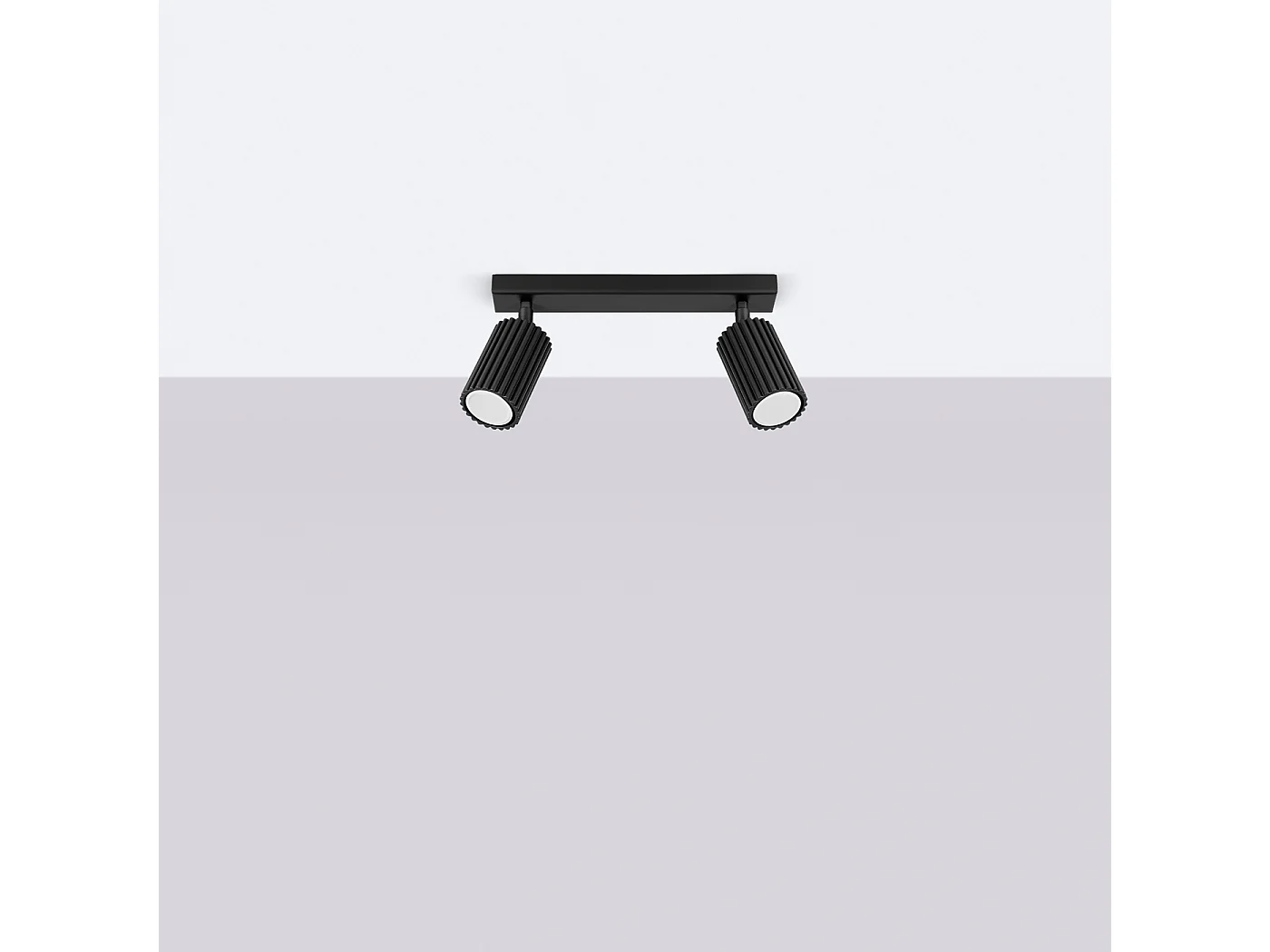 Plafonnier Gloow minimaliste en aluminium - 2 sources lumineuses 4000K - L.30 x H.16,5 cm - noir