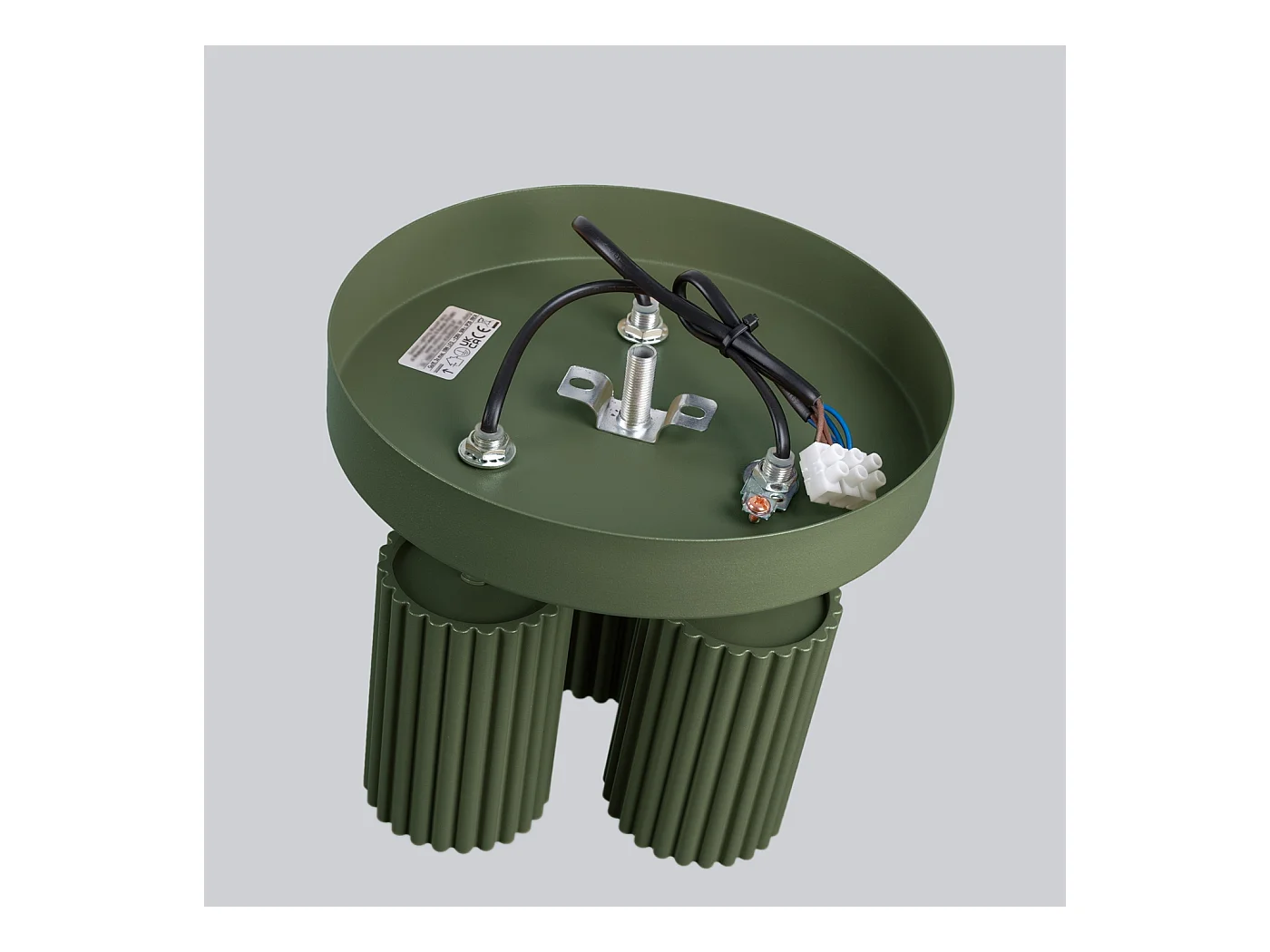 Plafondlamp Gloow minimalistisch van  - 3 lichtbronnen 4000K - L.19,5 x H.18 cm - olijfgroen