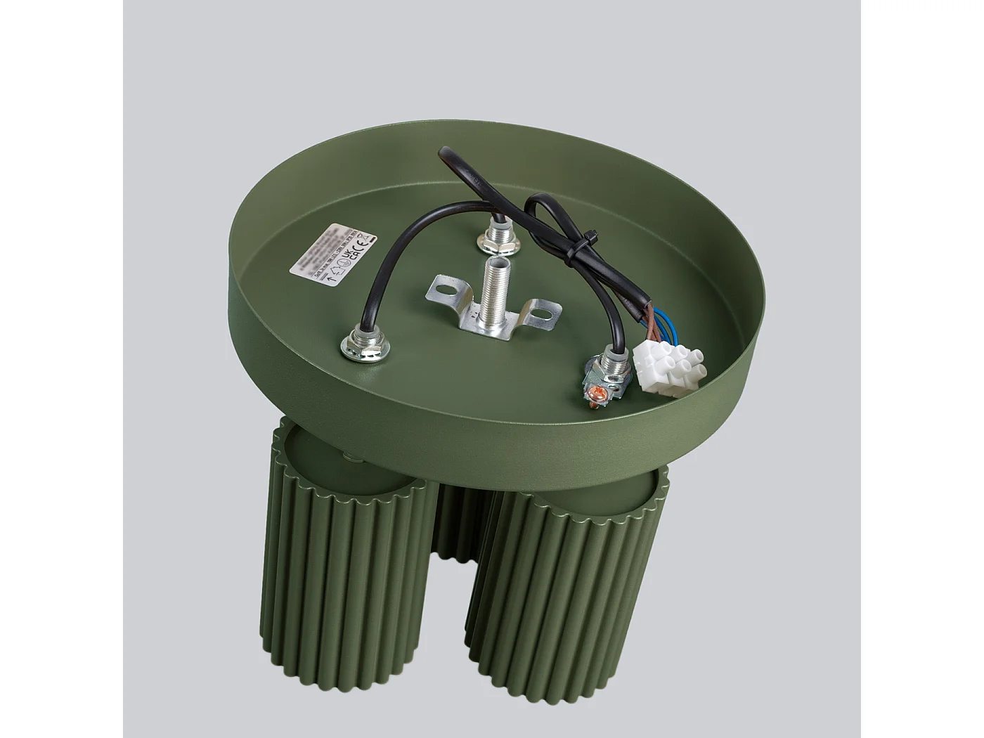 Plafonnier Gloow minimaliste en aluminium - 3 sources lumineuses 4000K - L.19,5 x H.18 cm - vert olive