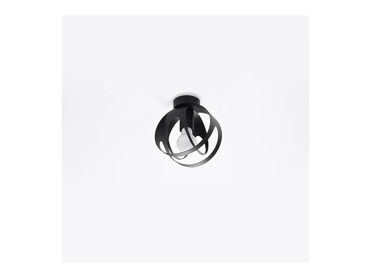 Plafony nowoczesny Brive, stal - 1 źródło światła 3000K - L.16 x H.21 cm - czarny