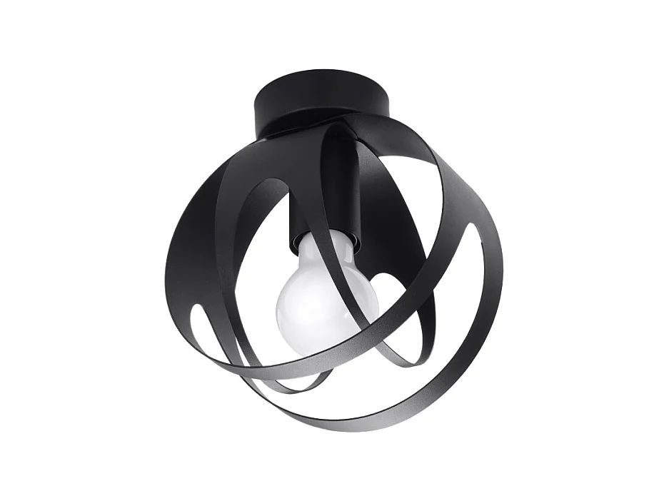 Plafony nowoczesny Brive, stal - 1 źródło światła 3000K - L.16 x H.21 cm - czarny