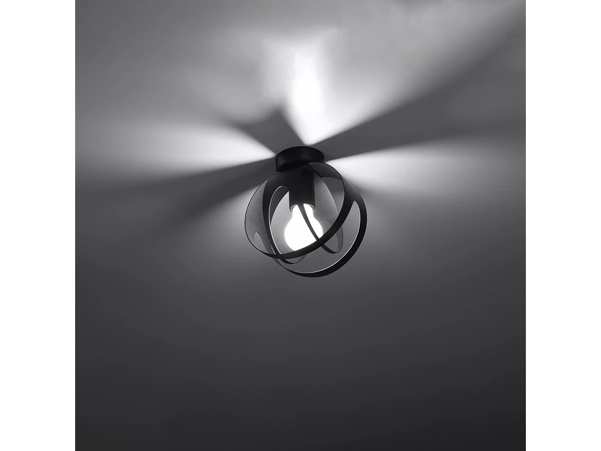 Plafonniers Brive moderne en acier - 1 sources lumineuses 3000K - L.16 x H.21 cm - noir