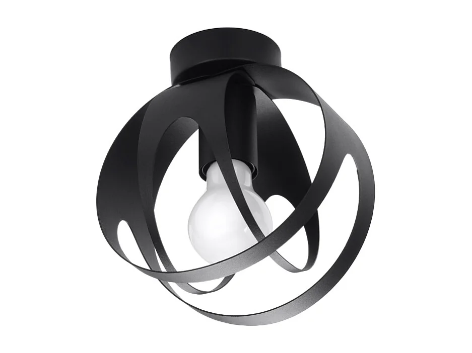 Plafonniers Brive moderne en acier - 1 sources lumineuses 3000K - L.16 x H.21 cm - noir