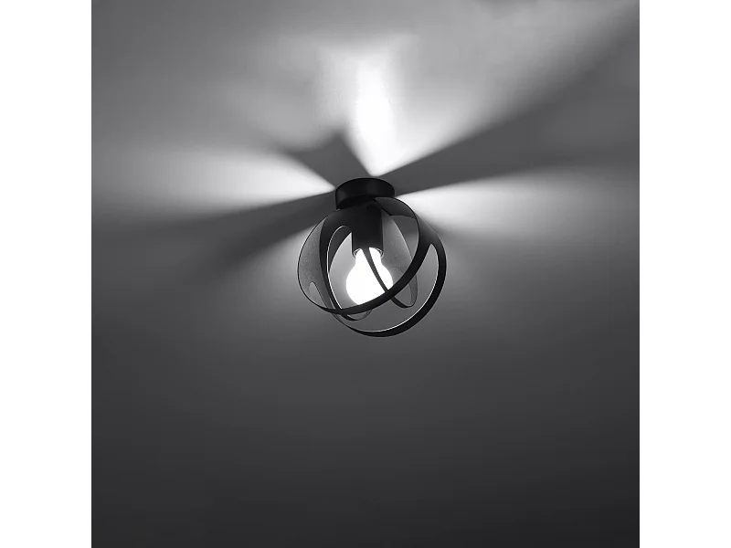 Plafonniers Brive moderne en acier - 1 sources lumineuses 3000K - L.16 x H.21 cm - noir