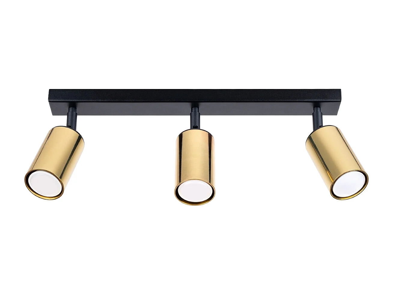 Plafonniers Glois moderne en acier - 3 sources lumineuses 4000K - L.45 x H.18,5 cm - or noir