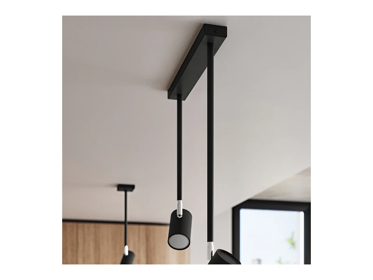 Plafondlampen Novatel modern van  - 1 lichtbronnen 4000K - L.10 x H.33 cm - zwart