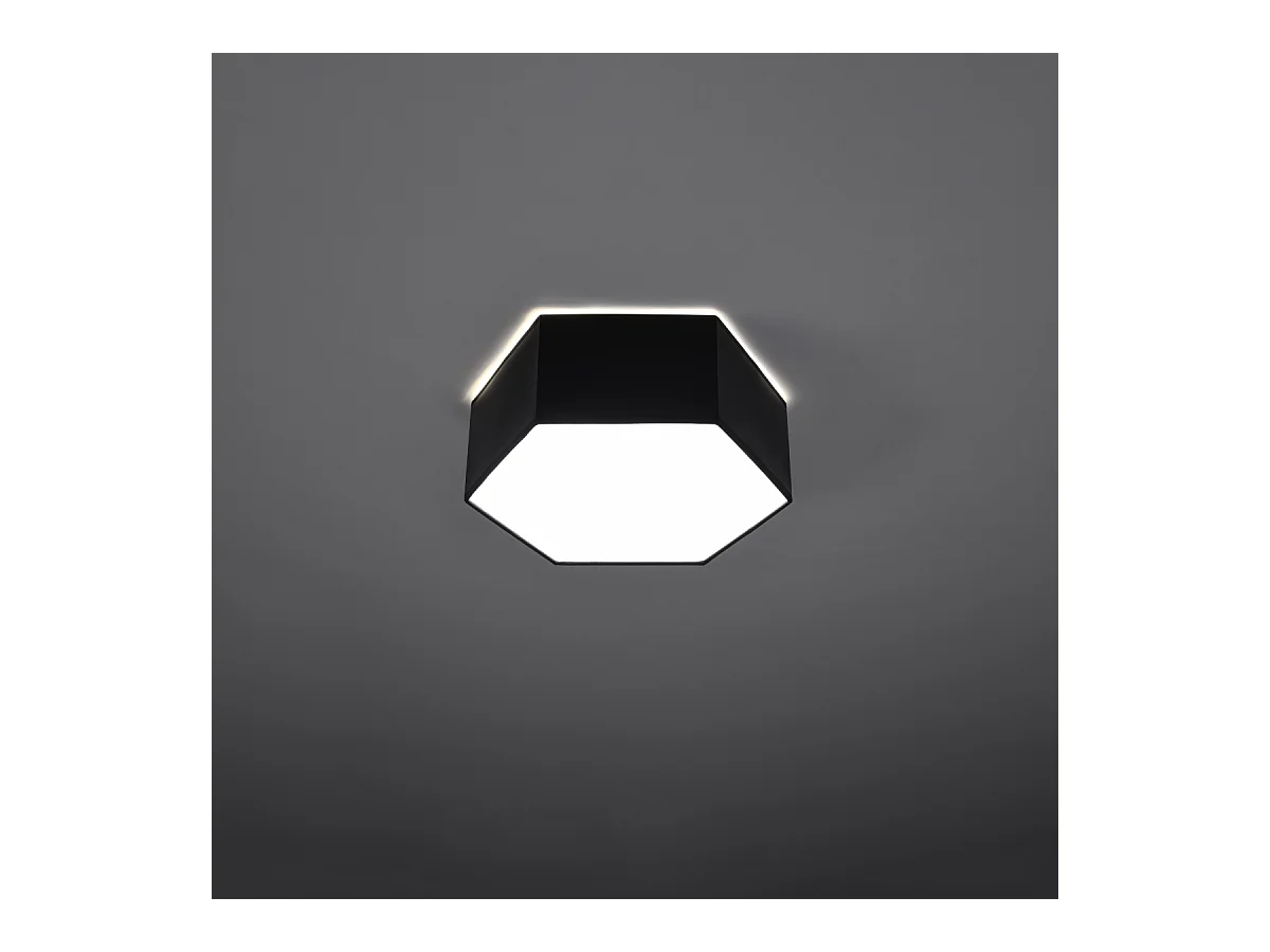 Plafony nowoczesny Solinia, PVC - 2 źródło światła 4000K - L.30.5 x H.11.5 cm - czarny