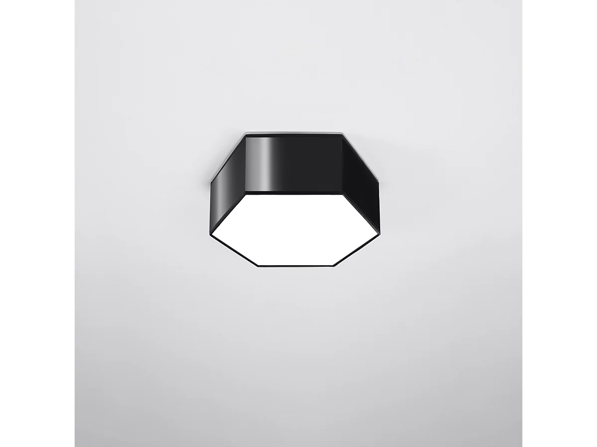 Plafonniers Solinia moderne en PVC - 2 sources lumineuses 4000K - L.30,5 x H.11,5 cm - noir