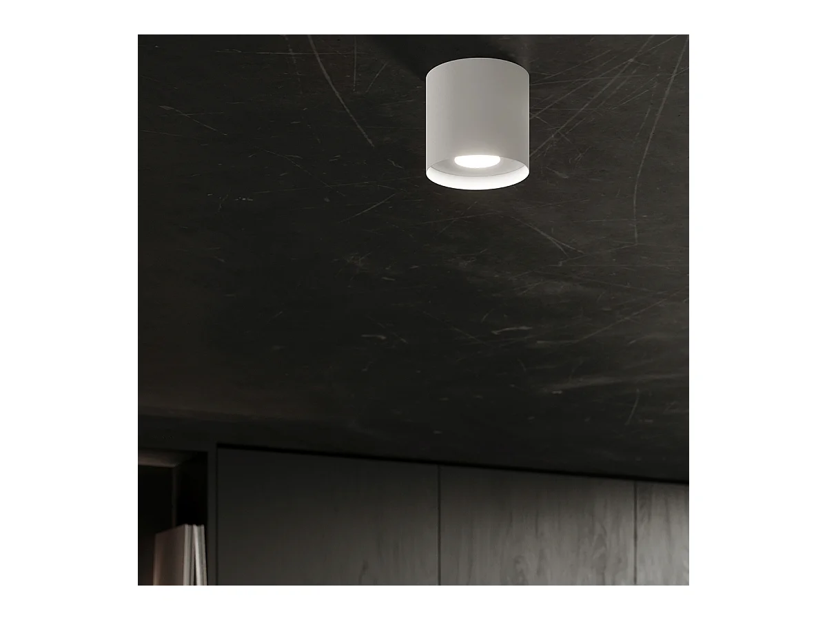 Plafondlampen Shiis minimalistisch van  - 1 lichtbronnen 4000K - L.12 x H.11 cm - wit