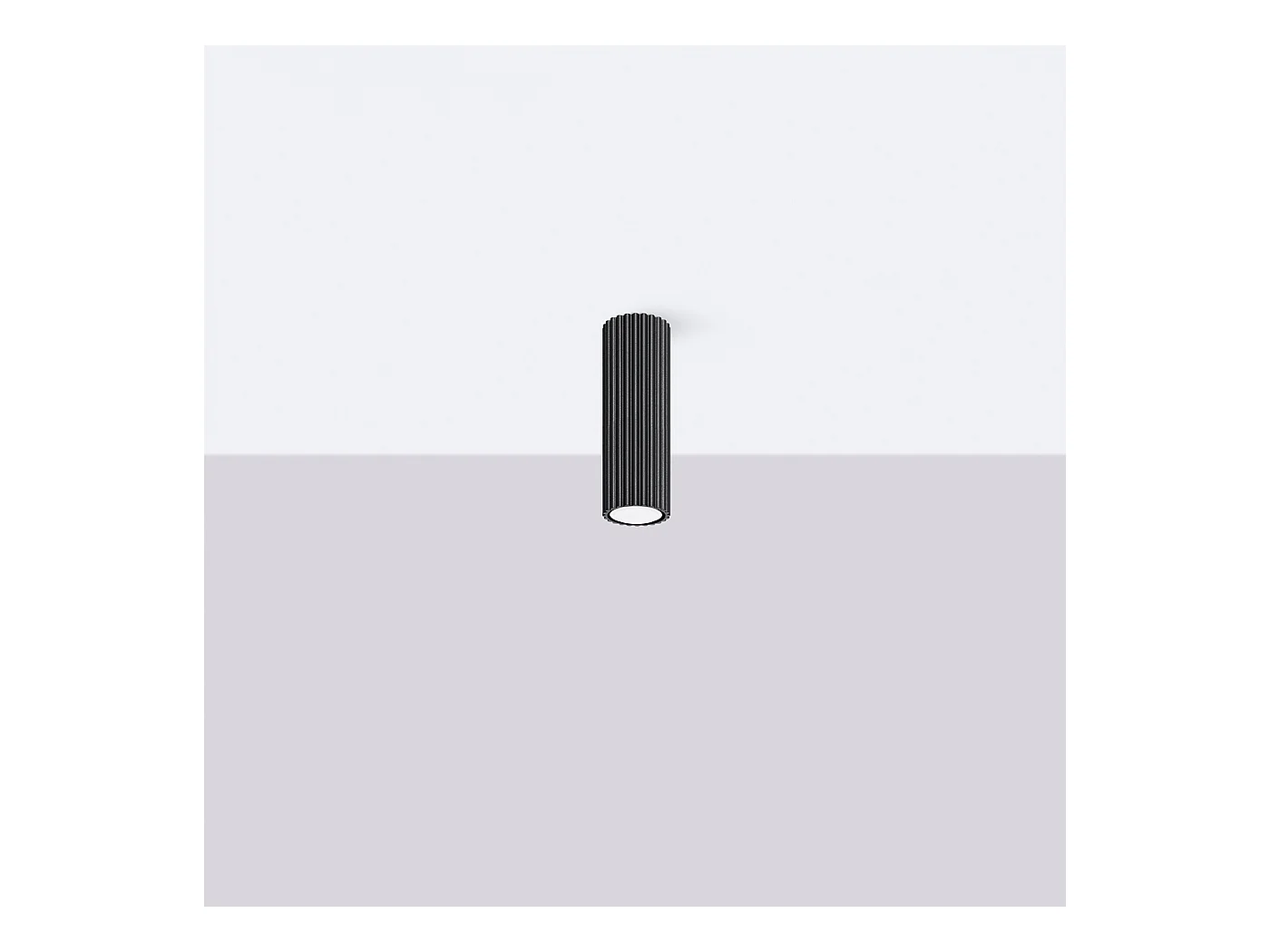 Plafonnier Gloow minimaliste en aluminium - 1 sources lumineuses 3000K - L.6,5 x H.20 cm - noir