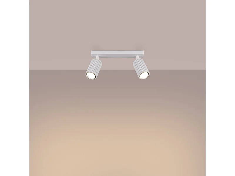 Plafondlamp Gloow minimalistisch van  - 2 lichtbronnen 3000K - L.30 x H.16,5 cm - wit